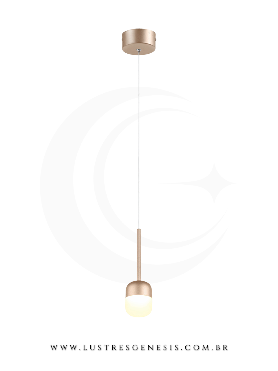 Luminaria LED Pendente Metal Cinza e Acrilico Bivolt 6W Cabeceira de Cama, Lavabo, Balcao de cozinha, Bancada de Cozinha, Banheiro